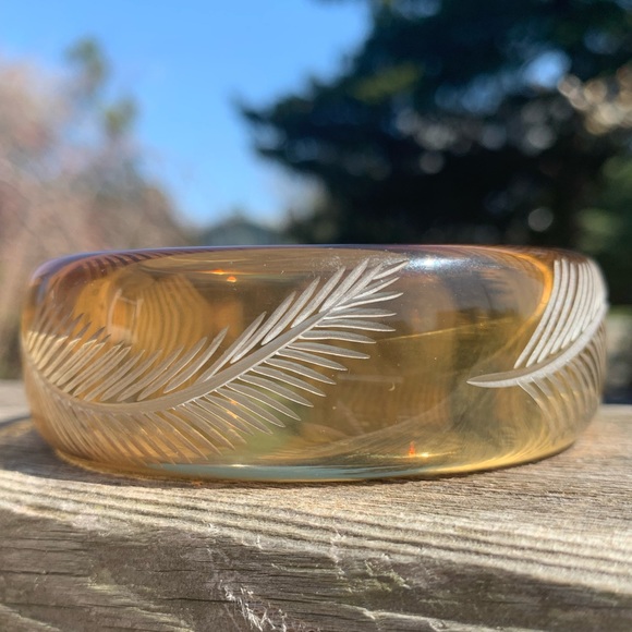 Genuine Bakelite Bangle Tested Carved Rare - Picture 3 of 6